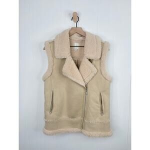 Joie Sherpa Shearling Vest Size XS Tan Cream